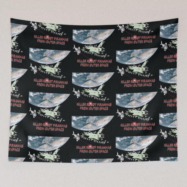 Item preview, Killer Robot Piranhas from Outer Space designed and sold by wickedcartoons.