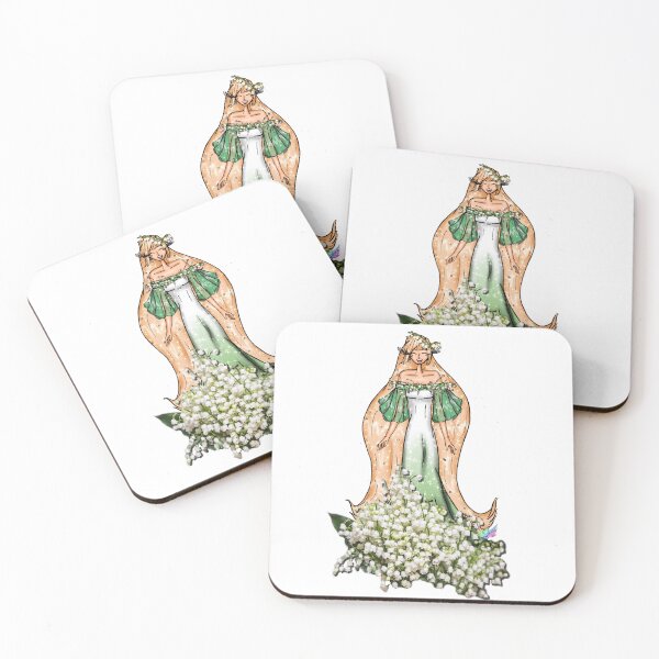 Item preview, Girl and Lily of the Valley Dress Fashion Illustration designed and sold by Jolly-Yosei.