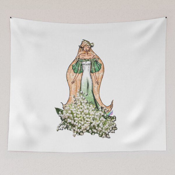 Item preview, Girl and Lily of the Valley Dress Fashion Illustration designed and sold by Jolly-Yosei.