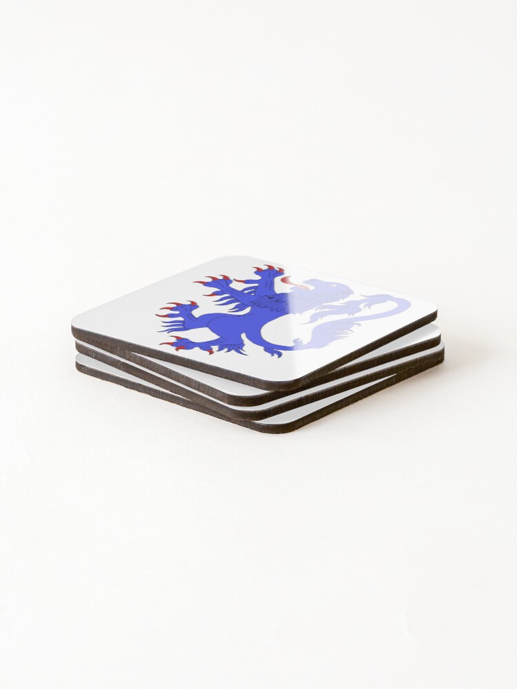 Thumbnail 4 of 5, Coasters (Set of 4), Lion Rampant Azure designed and sold by RHFay.