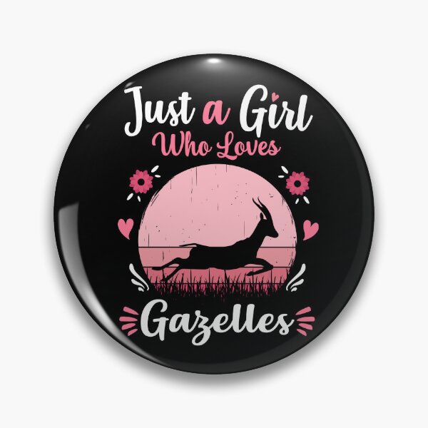 Item preview, Just A Girl Who Loves Gazelles Pink Retro Vintage gift idea designed and sold by HN-ART.