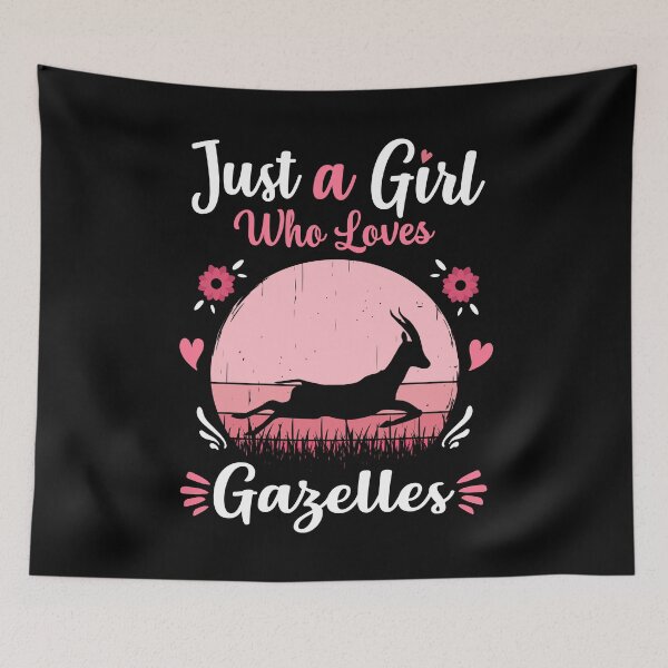 Item preview, Just A Girl Who Loves Gazelles Pink Retro Vintage gift idea designed and sold by HN-ART.