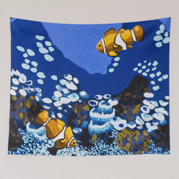 Item preview, Clownfish swimming in the sea in gouache designed and sold by Chantellearts.