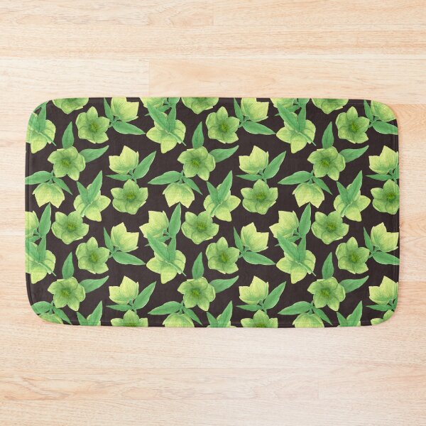 Item preview, Green Hellebore on Chocolate Background designed and sold by paintingbetween.