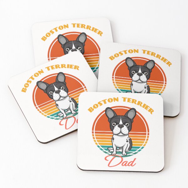 Item preview, Boston Terrier Dad Dog puppy Lover Cute Sunser Retro Funny Fathers Day designed and sold by Meteor77.