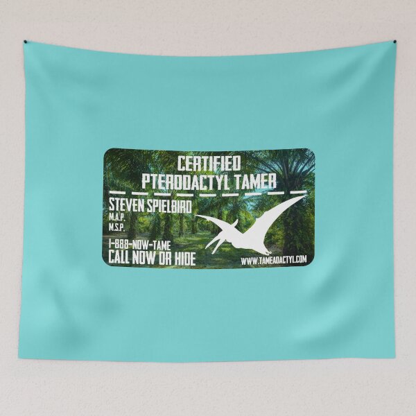 Item preview, Funny “Certified Pterodactyl Tamer” Business Card (on Teal Blue) designed and sold by PawsitiveMum.
