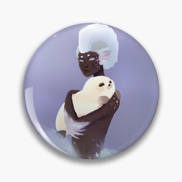 Item preview, mermaid with baby seal designed and sold by jujubaArt.
