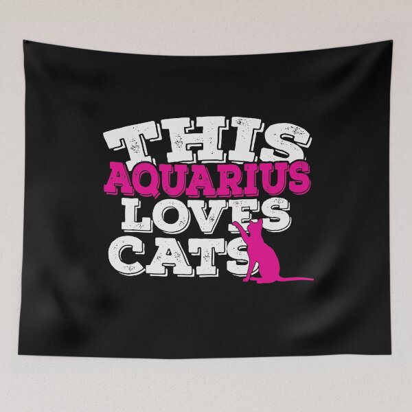 Item preview, Horoscope Zodiac Sign Aquarius Loves Cats designed and sold by TheCrazyBear.