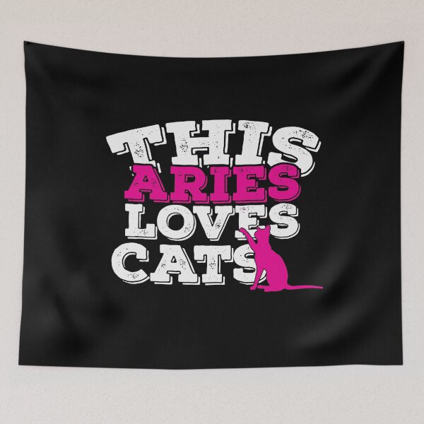 Item preview, Horoscope Zodiac Sign Aries Loves Cats designed and sold by TheCrazyBear.