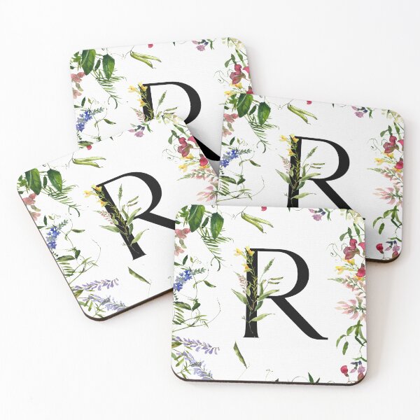 Item preview, Letter R Summer Flowers designed and sold by WildAliceArt.