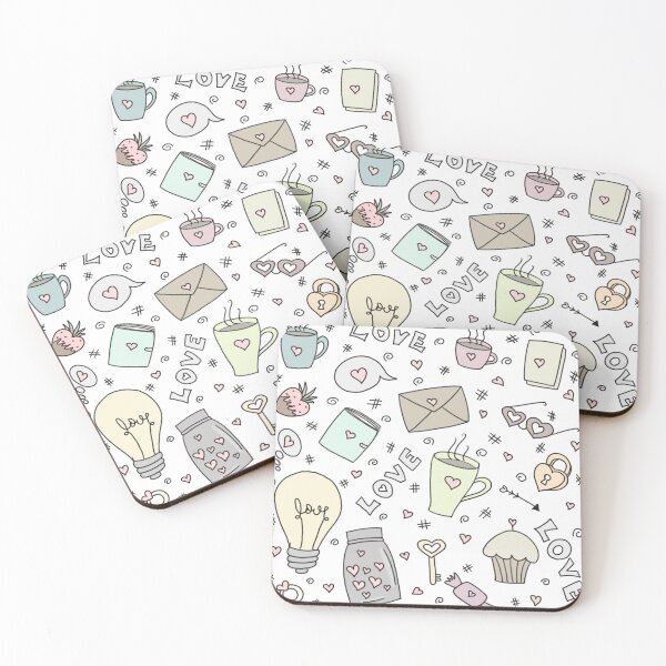 Item preview, Pastel colour love doodles designed and sold by Sanaura.