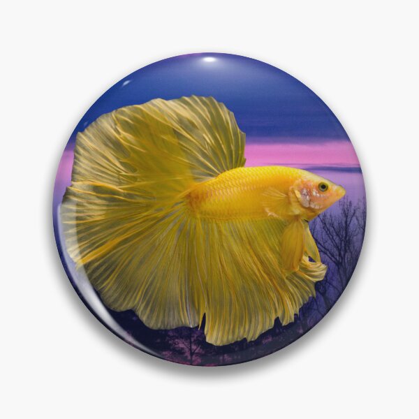 Item preview, Yellow Betta Fish Pet Fan Sticker designed and sold by ChloeLovesColor.