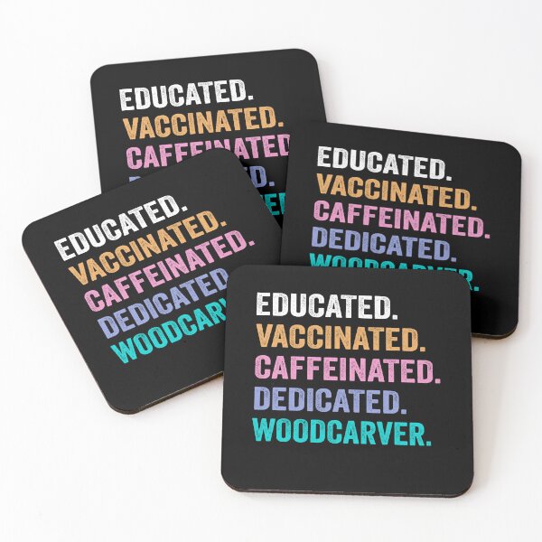 Item preview, Educated Vaccinated Caffeinated Dedicated woodcarver shirt, Funny woodcarver Christmas Gift designed and sold by xlnv.