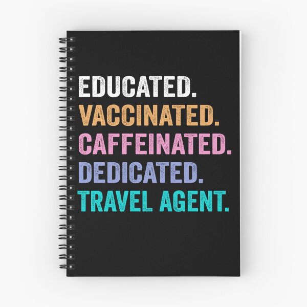 Item preview, Educated Vaccinated Caffeinated Dedicated travel agent shirt, Funny travel agent Christmas Gift designed and sold by xlnv.