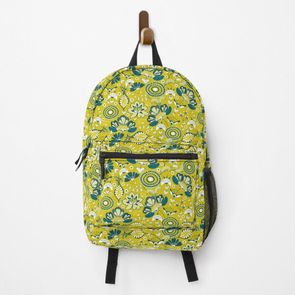 Item preview, Floral folk, Dark green flowers on a yellow background designed and sold by Alex  Blud.