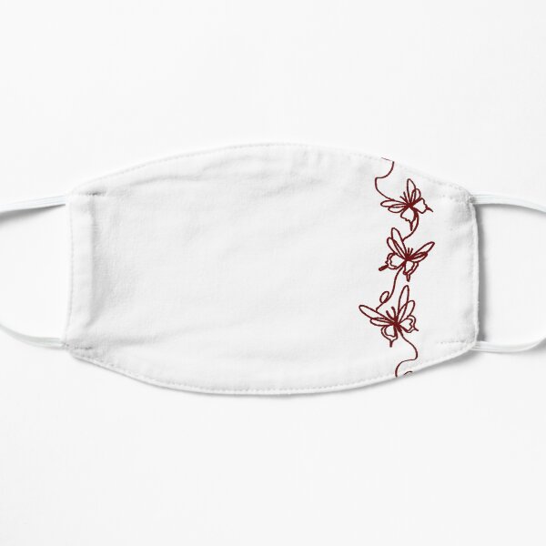 red string of fate butterflies Flat Mask
