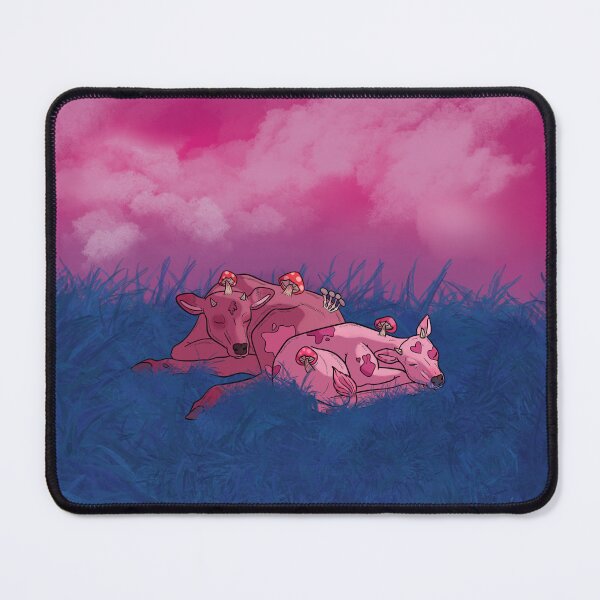 Item preview, Bi flag mushroom cows designed and sold by Little Crows Trinkets.