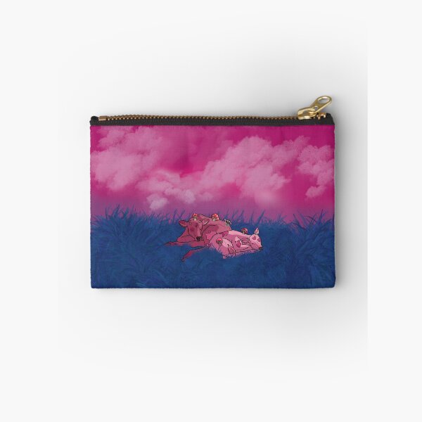 Item preview, Bi flag mushroom cows designed and sold by Little Crows Trinkets.