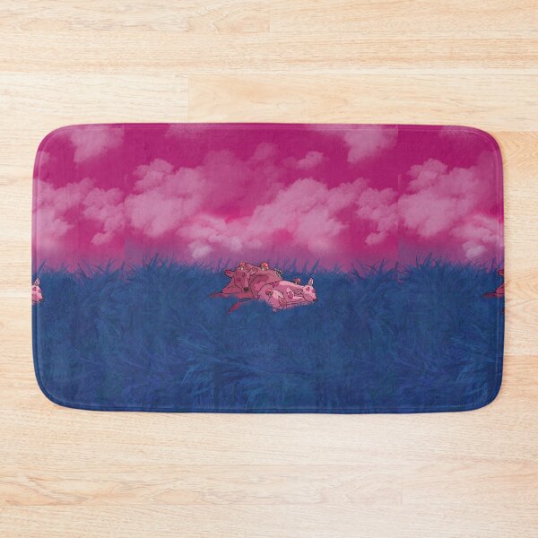 Item preview, Bi flag mushroom cows designed and sold by Little Crows Trinkets.