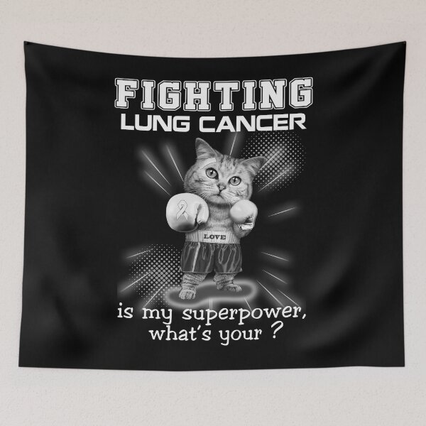 Item preview, Funny Cat Fighting Lung Cancer Is My Superpower What's Your designed and sold by Kohend.