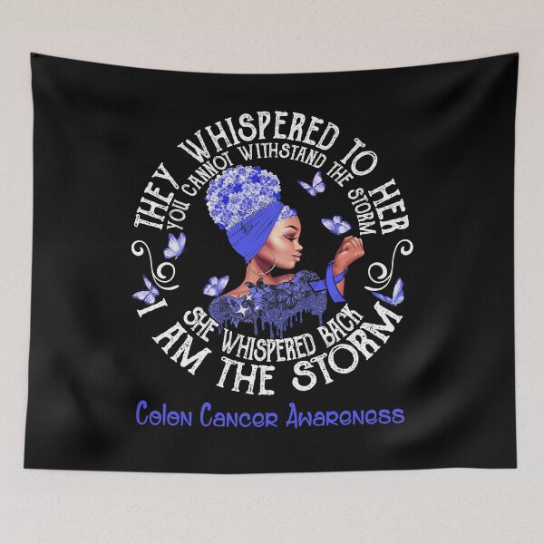 Item preview, Black Girl Fighter Strong I Am The Storm Colon Cancer Awareness designed and sold by Mnrshirley.