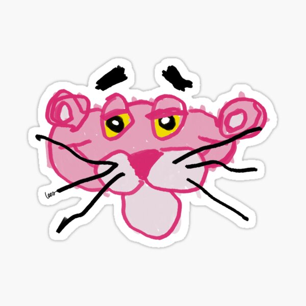 Face of a drawn pink panther Royalty Free Vector Image