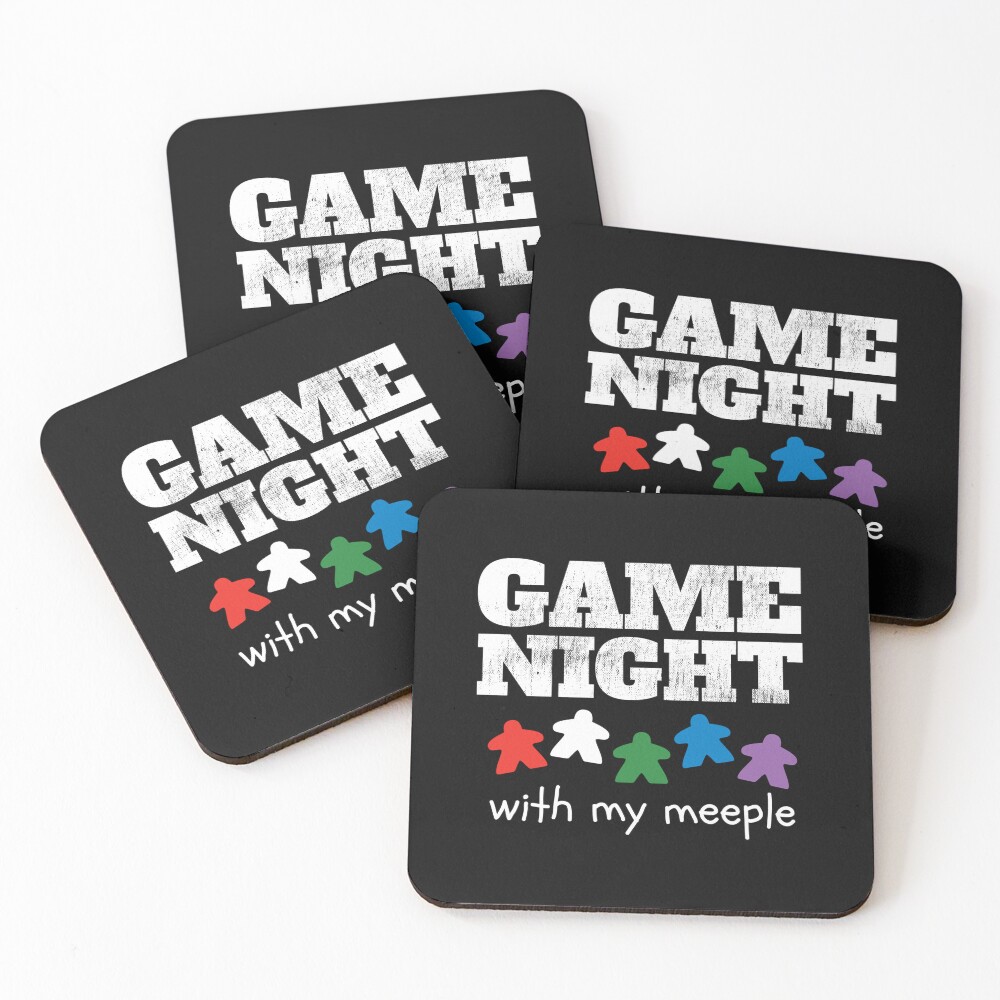 Board Game Night Family Friends Coasters (Set of 4)