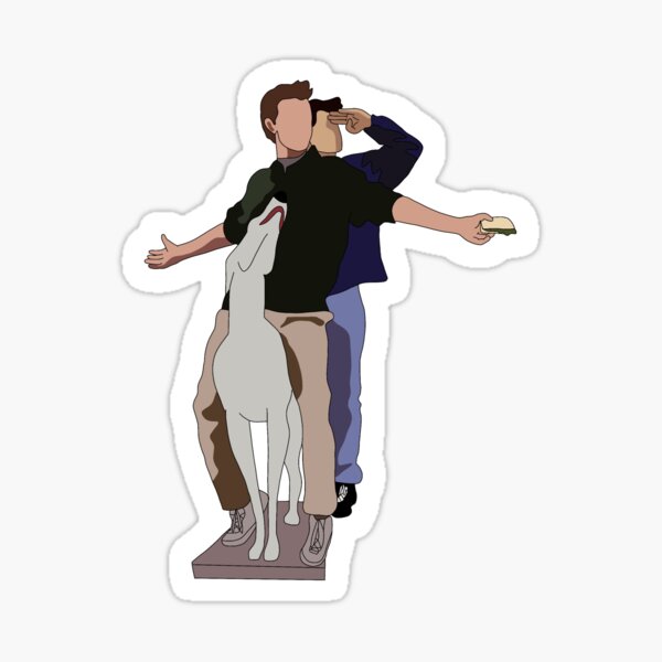 Chandler and Joey Drawing Sticker