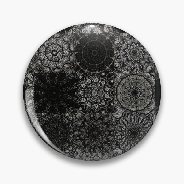 Item preview, Black white and grey quilted geometric floral pattern designed and sold by Coexist In Tee's .