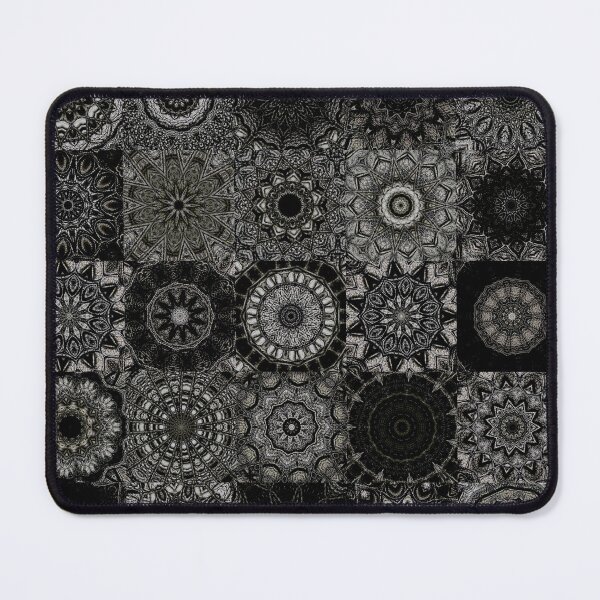 Item preview, Black white and grey quilted geometric floral pattern designed and sold by Coexist In Tee's .