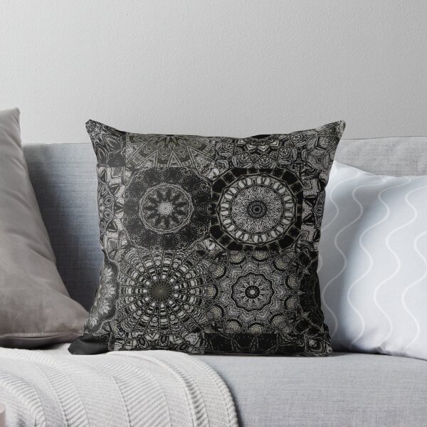 Item preview, Black white and grey quilted geometric floral pattern designed and sold by Coexist In Tee's .