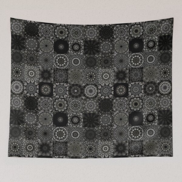 Item preview, Black white and grey quilted geometric floral pattern designed and sold by Coexist In Tee's .