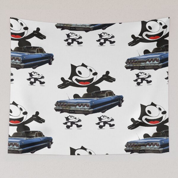 Item preview, Classic Blue Lowrider with Black Cat designed and sold by Tricky1369.
