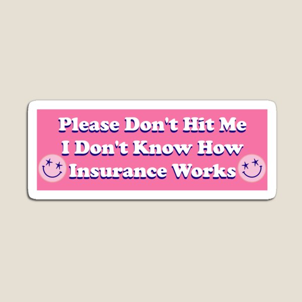 Please Don't Hit Me I Don't Know How Insurance Works Magnet