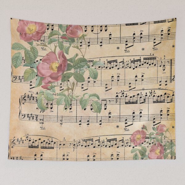 Item preview, Antique Floral Sheet Music Design for Music Lovers designed and sold by Jaydee001.