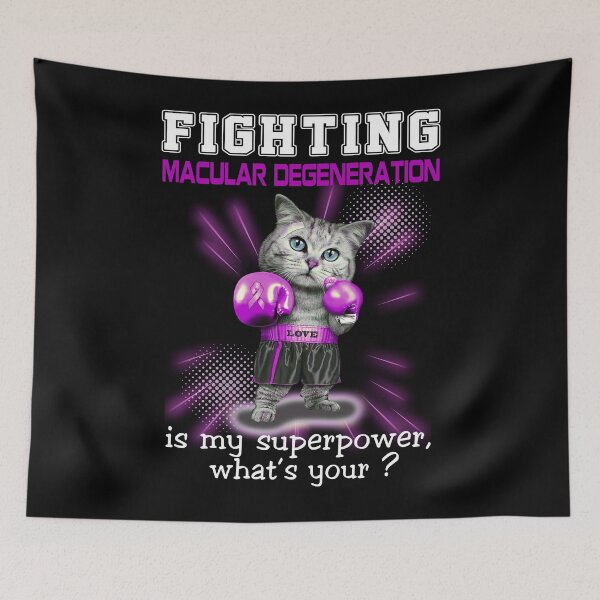 Item preview, Funny Cat Fighting Macular Degeneration Is My Superpower What's Your designed and sold by Kohend.