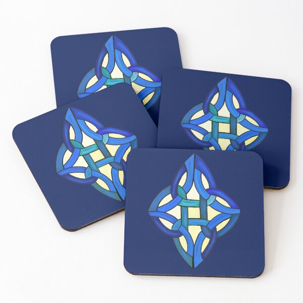 Item preview, Study of a Stained Glass Celtic Marriage Knot in Ocean Blues designed and sold by Lacey Schmidt.