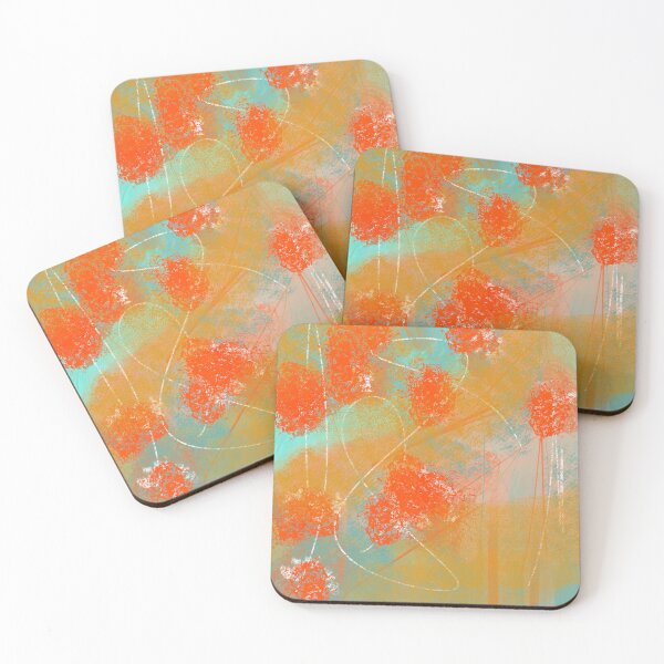 Item preview, Abstract Fields of Orange flowers  designed and sold by Artistestella.