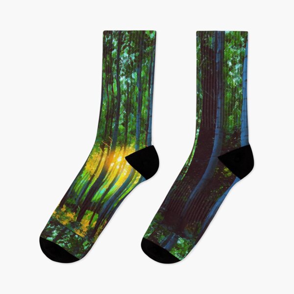 Item preview, Woods with trees and sunset painting designed and sold by Zevy-Darling.