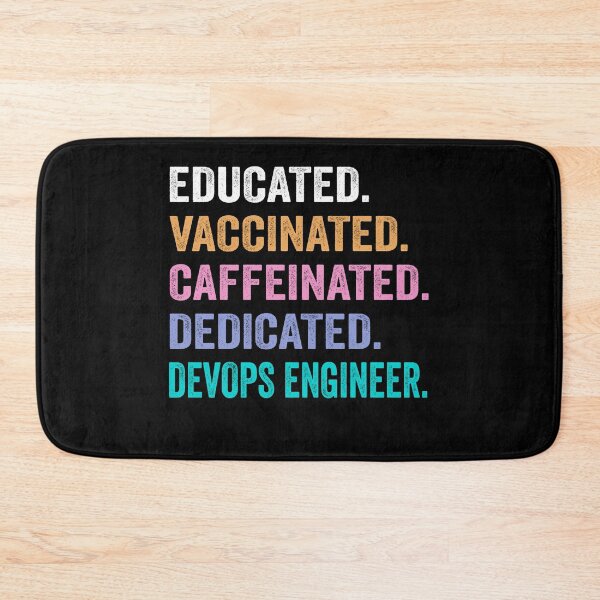Item preview, Educated Vaccinated Caffeinated Dedicated Devops engineer shirt, Funny Devops engineer Christmas Gift designed and sold by xlnv.