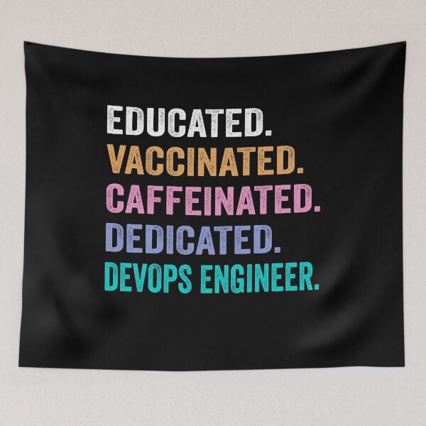 Item preview, Educated Vaccinated Caffeinated Dedicated Devops engineer shirt, Funny Devops engineer Christmas Gift designed and sold by xlnv.