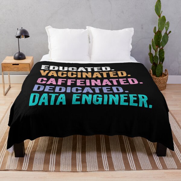 Item preview, Educated Vaccinated Caffeinated Dedicated Data engineer shirt, Funny Data engineer Christmas Gift designed and sold by xlnv.