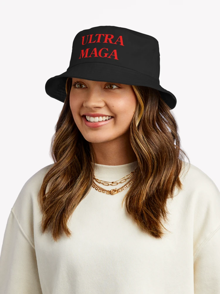 Copy of Ultra MAGA Red Text Bucket Hat for Sale by joshcartoonguy Redbubble