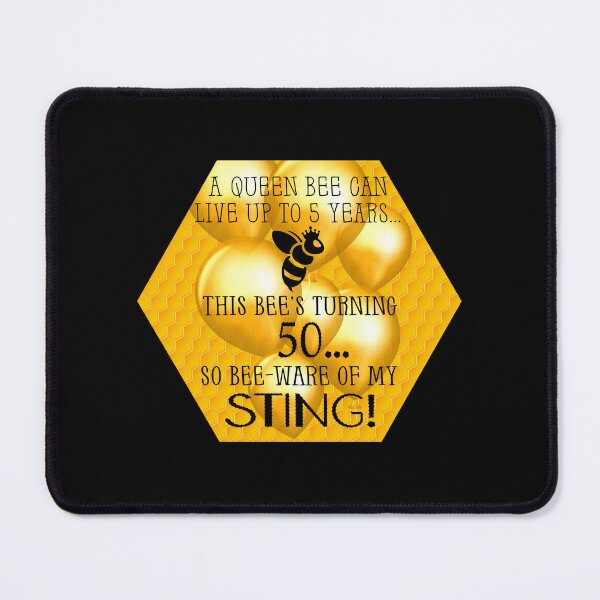 Item preview, Queen Bee Trivia...50th Birthday! (On Black) designed and sold by PawsitiveMum.