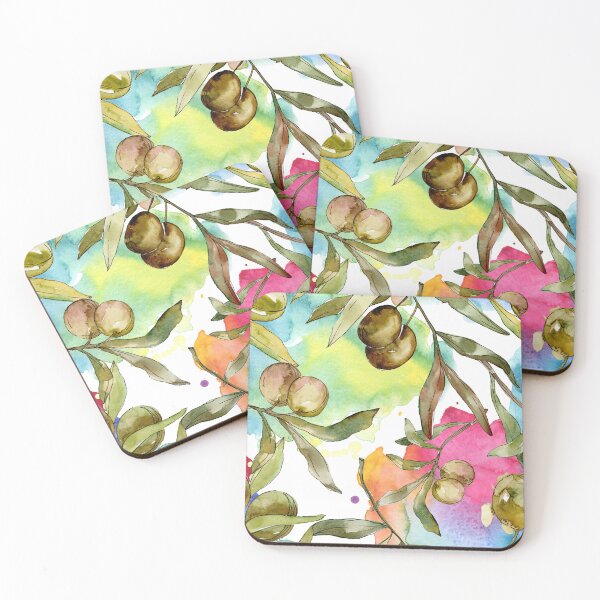 Item preview, Watercolor Abstract Green Olives Pattern designed and sold by silviaol.