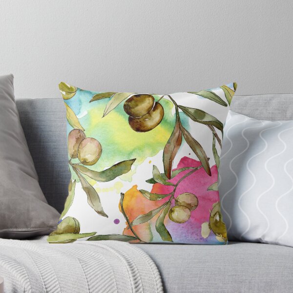 Item preview, Watercolor Abstract Green Olives Pattern designed and sold by silviaol.