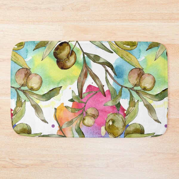 Item preview, Watercolor Abstract Green Olives Pattern designed and sold by silviaol.