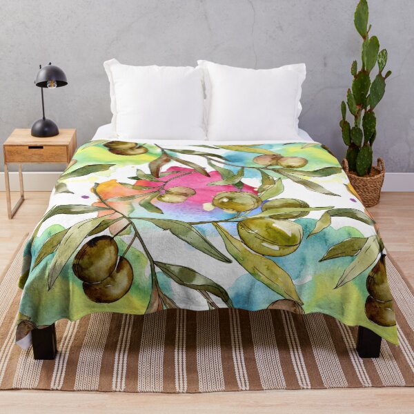 Item preview, Watercolor Abstract Green Olives Pattern designed and sold by silviaol.