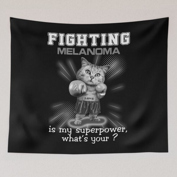 Item preview, Funny Cat Fighting Melanoma Is My Superpower What's Your designed and sold by Kohend.