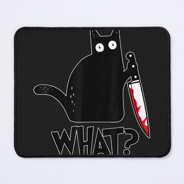 Item preview, Cat what funny black cat shirt, murderous cat with knife designed and sold by DelfinaAlejand.